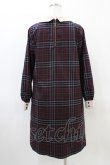 画像2: axes femme / チェック柄サックワンピース M ワイン H-26-03-28-042-AX-OP-NS-ZH (2)