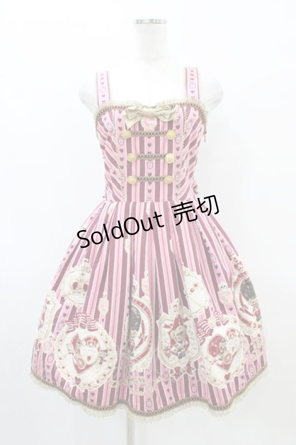 画像1: BABY,THE STARS SHINE BRIGHT / くまくみゃのRoyal Kingdom柄ジャンパースカートI Free ピンク H-26-03-28-045-BA-OP-NS-ZH (1)