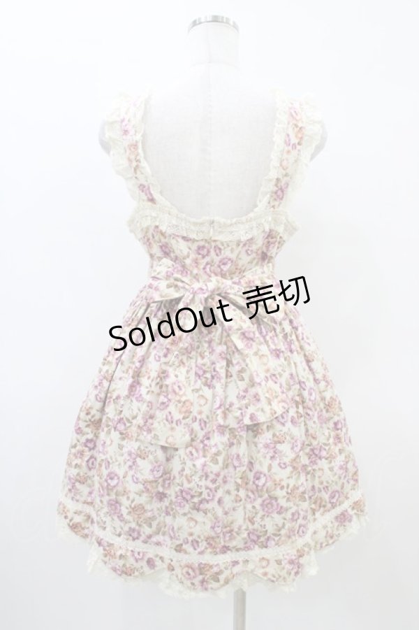 画像2: Innocent World / 花柄はしごレースジャンパースカート Free 生成り H-26-03-28-047-IW-OP-NS-ZH (2)