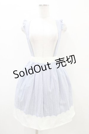 画像: axes femme POETIQUE / サスペンダーストライプスカート M ブルー H-26-03-28-049-AX-SK-NS-ZH