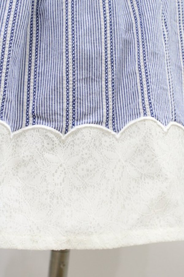 画像3: axes femme POETIQUE / サスペンダーストライプスカート M ブルー H-26-03-28-049-AX-SK-NS-ZH (3)