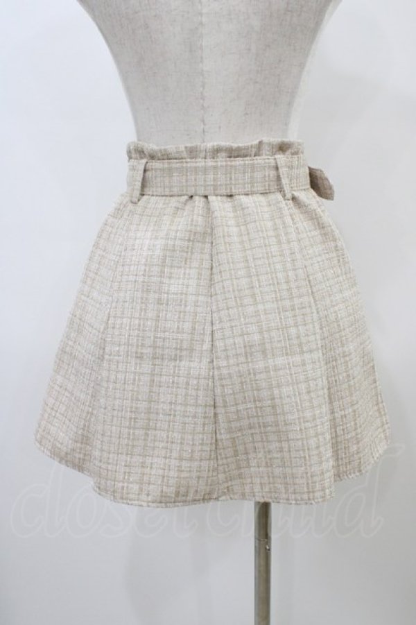 画像2: DearMyLoveRose / ベルトセットツイードフレアスカート M ベージュ H-26-03-28-050-EL-SK-NS-ZH (2)