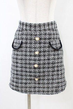 画像: An MILLE / ツイードパールスカート Free ブラック H-26-03-28-051-EL-SK-NS-ZH