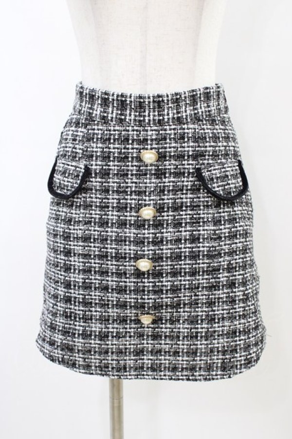 画像1: An MILLE / ツイードパールスカート Free ブラック H-26-03-28-051-EL-SK-NS-ZH (1)