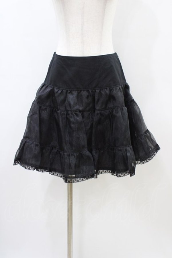 画像1: Victorian maiden / Aラインオーガンジーパニエ Free ブラック H-26-03-28-054-CL-SK-NS-ZH (1)