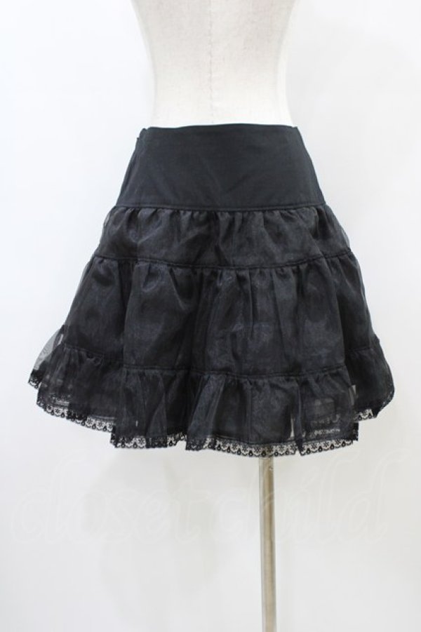 画像2: Victorian maiden / Aラインオーガンジーパニエ Free ブラック H-26-03-28-054-CL-SK-NS-ZH (2)