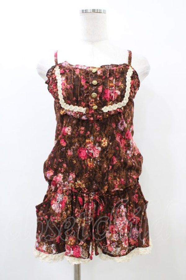 画像1: LIZ LISA / 花柄レースサロペット Free ブラウン H-26-03-28-055-LO-OP-NS-ZH (1)