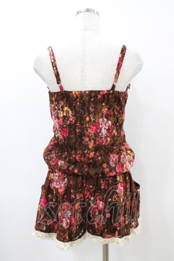 画像2: LIZ LISA / 花柄レースサロペット Free ブラウン H-26-03-28-055-LO-OP-NS-ZH (2)