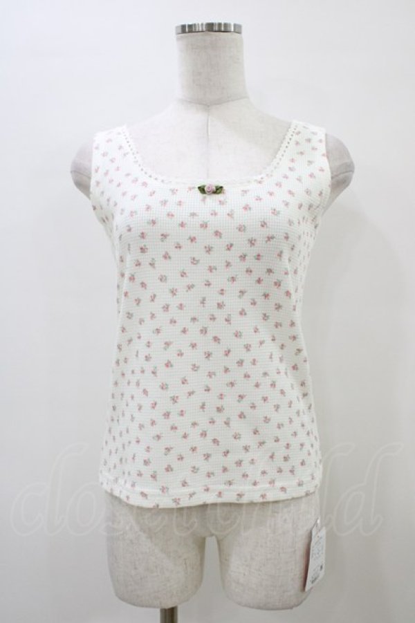 画像1: Fi.n.t / ローズモチーフ付き小花柄タンクトップ Free PINK H-26-03-28-056-CA-TO-NS-ZH (1)