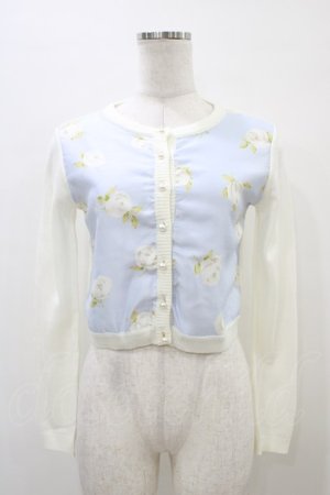 画像: JESUS DIAMANTE / アントーニアカーデ 38 グランヴィルホワイトローズ柄サックス H-26-03-28-057-JE-TO-NS-ZH