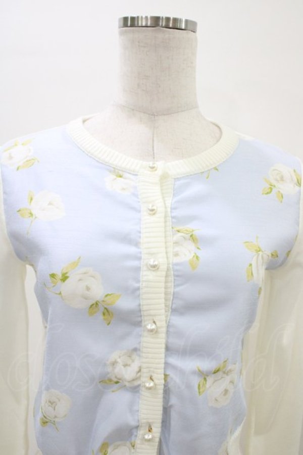 画像3: JESUS DIAMANTE / アントーニアカーデ 38 グランヴィルホワイトローズ柄サックス H-26-03-28-057-JE-TO-NS-ZH (3)