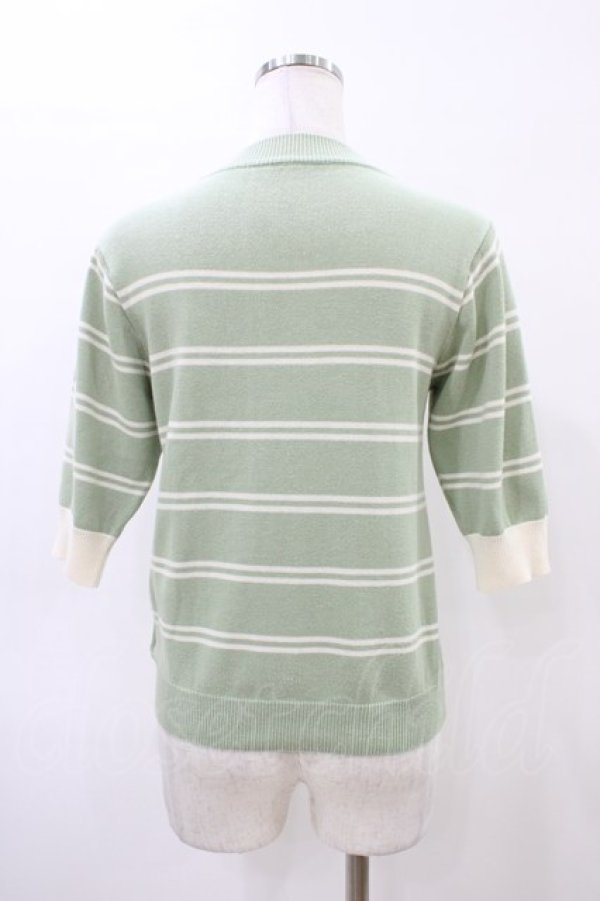 画像2: Fi.n.t / フレンチボーダー5分袖ニットプルオーバー Free GREEN×WH H-26-03-28-058-CA-TO-NS-ZH (2)