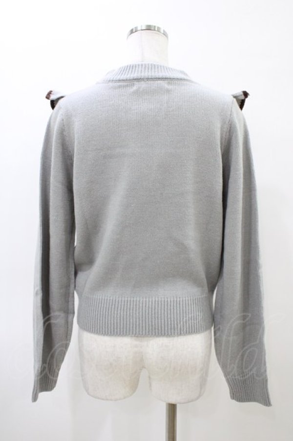 画像2: Fi.n.t / バイカラーフリルニット Free LIGHT GRAY H-26-03-28-059-CA-TO-NS-ZH (2)