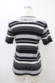 画像2: axes femme / レースカラーボーダートップス M ブラック H-26-03-28-060-AX-TO-YZ-ZH (2)