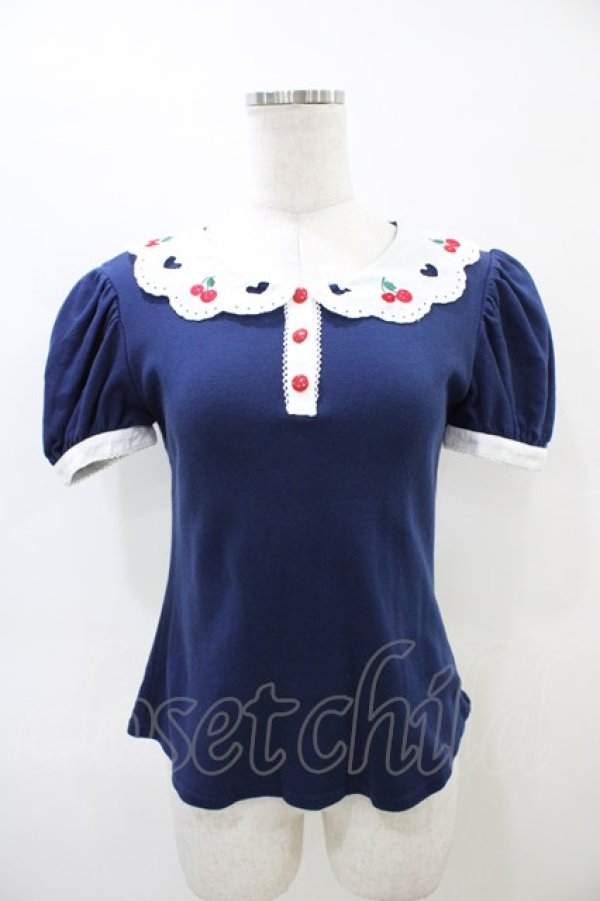 画像1: Angelic Pretty / Lovely Cherryカットソー Free ネイビー H-26-03-28-061-AP-TO-NS-ZH (1)