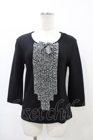 画像: INGEBORG / リボンニット S ブラック H-26-03-28-063-LO-TO-NS-ZH