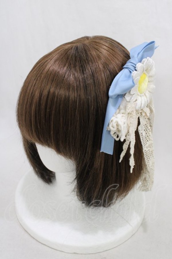 画像1: Hoshibako Works / チェルシーガール フルールコサージュ  生成り/サックス H-26-03-28-007-LO-AC-NS-ZH (1)