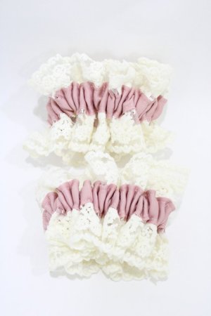 画像: m petit by misako / AMレース2Pシュシュ  ピンク H-26-03-28-010-LO-ZA-YZ-ZH