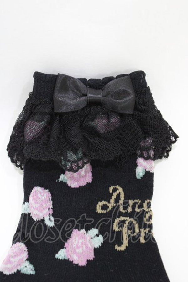 画像2: Angelic Pretty / Petit Roseクルー丈ソックス  ブラック H-26-03-28-017-AP-ZA-NS-ZH (2)