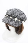 画像1: Swankiss / SX tweed casquette  ブラック H-26-03-28-021-CA-AC-NS-ZH (1)