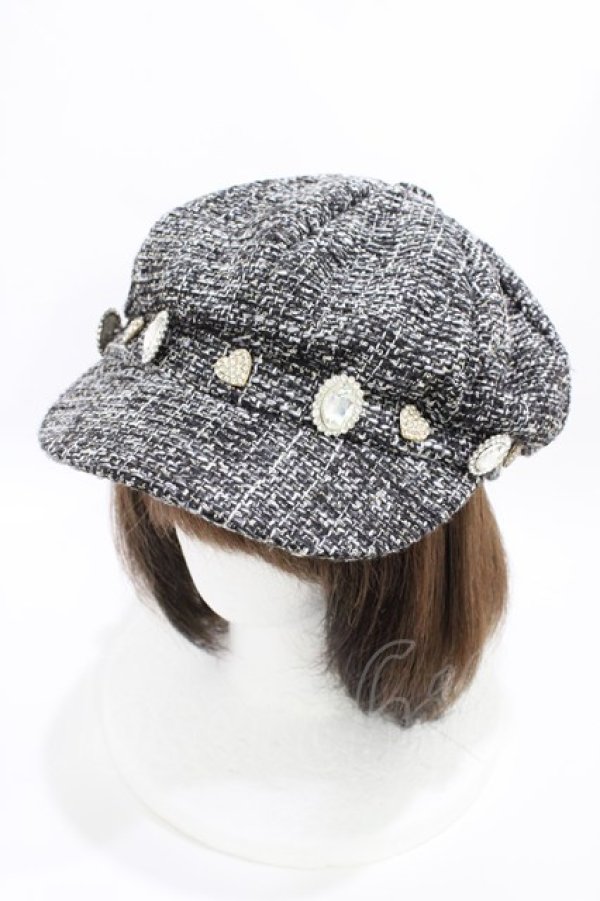 画像1: Swankiss / SX tweed casquette  ブラック H-26-03-28-021-CA-AC-NS-ZH (1)