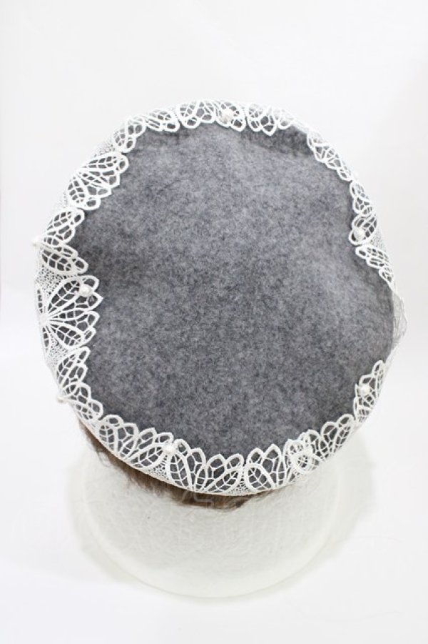 画像2: m petit by misako / TT*AMレースBベレー  グレー H-26-03-28-023-LO-AC-NS-ZH (2)