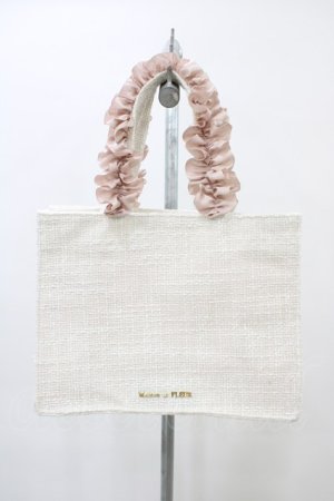 画像: Maison de FLEUR / ツイードフリルハンドルスクエアトートSバッグ  ピンク H-26-03-28-036-LO-BG-NS-ZH
