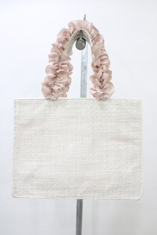 画像2: Maison de FLEUR / ツイードフリルハンドルスクエアトートSバッグ  ピンク H-26-03-28-036-LO-BG-NS-ZH (2)