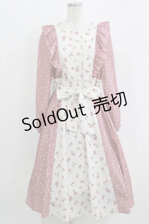 画像: axes femme / 花柄切替ワンピース M ピンク H-26-03-29-027-AX-OP-NS-ZH