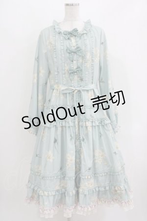 画像: Cute.Q（海外ロリータブランド） / Little Lily Long Sleeve OP L ブルー H-26-03-29-030-GO-OP-NS-ZH