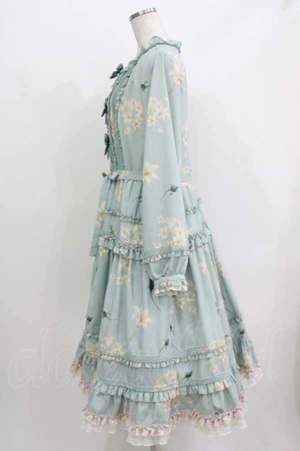 画像2: Cute.Q（海外ロリータブランド） / Little Lily Long Sleeve OP L ブルー H-26-03-29-030-GO-OP-NS-ZH (2)