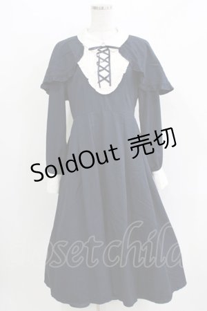 画像: axes femme / ケープ付クラシックロングワンピース M ネイビー H-26-03-29-032-AX-OP-NS-ZH