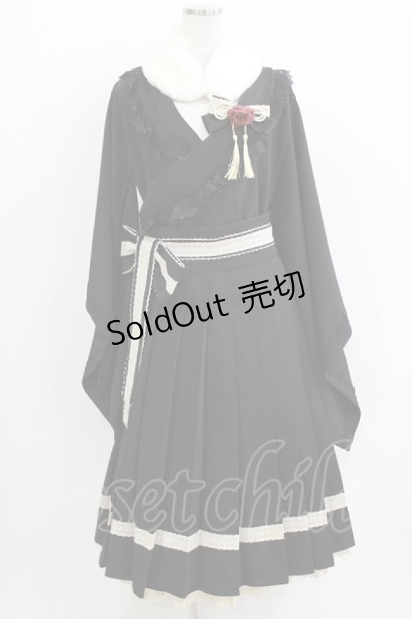 画像3: ChaCha（海外ロリータブランド） / 和風ロリータセット ブラウスL/スカート2XL ブラック/レッド H-26-03-29-033-PU-OP-NS-ZH (3)