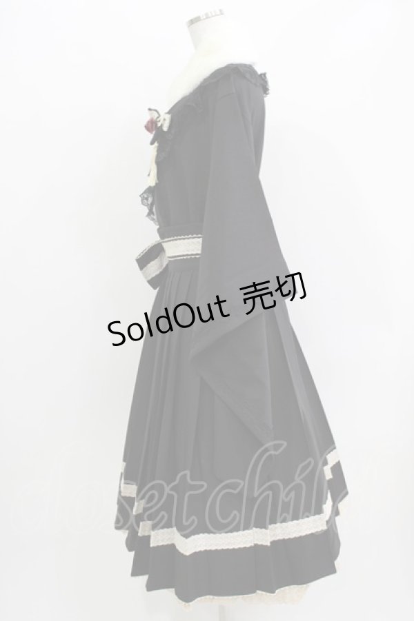 画像4: ChaCha（海外ロリータブランド） / 和風ロリータセット ブラウスL/スカート2XL ブラック/レッド H-26-03-29-033-PU-OP-NS-ZH (4)