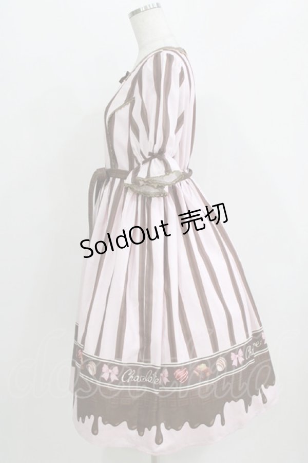 画像2: Chalmiere / ボンボンショコラ柄ワンピース M ピンク H-26-03-29-004-0-OP-NS-ZH (2)