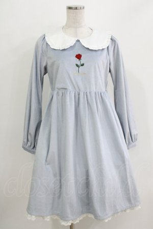 画像: axes femme kawaii / ローズ刺繍ワンピース M サックス H-26-03-29-037-AX-OP-NS-ZH