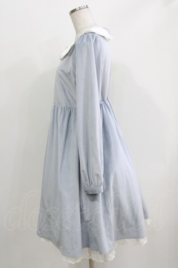 画像2: axes femme kawaii / ローズ刺繍ワンピース M サックス H-26-03-29-037-AX-OP-NS-ZH (2)