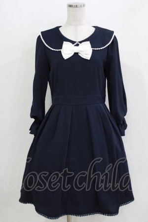画像: LODISPOTTO / リボンワンピース M ネイビー H-26-03-29-039-LO-OP-NS-ZH