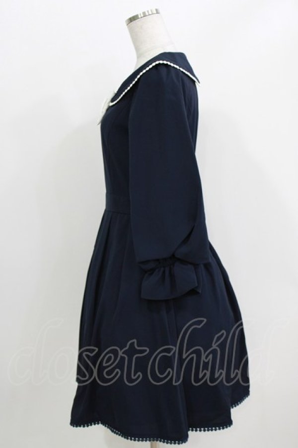 画像2: LODISPOTTO / リボンワンピース M ネイビー H-26-03-29-039-LO-OP-NS-ZH (2)