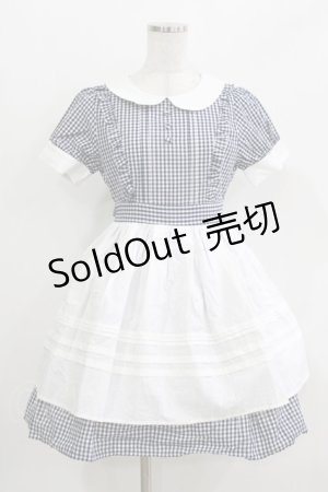 画像: Ank Rouge / ギンガムエプロンワンピース M ネイビー H-26-03-29-040-CA-OP-NS-ZH