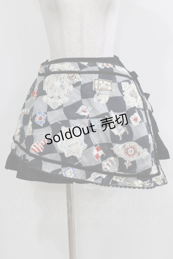 画像1: ALICE and the PIRATES / ALICE'S NEVER VOYAGE柄スカート Free ブラック H-26-03-29-042-PA-SK-NS-ZH (1)