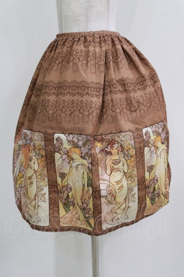 画像2: Innocent World / ミュシャスカート Free ショコラ H-26-03-29-043-IW-SK-NS-ZH (2)