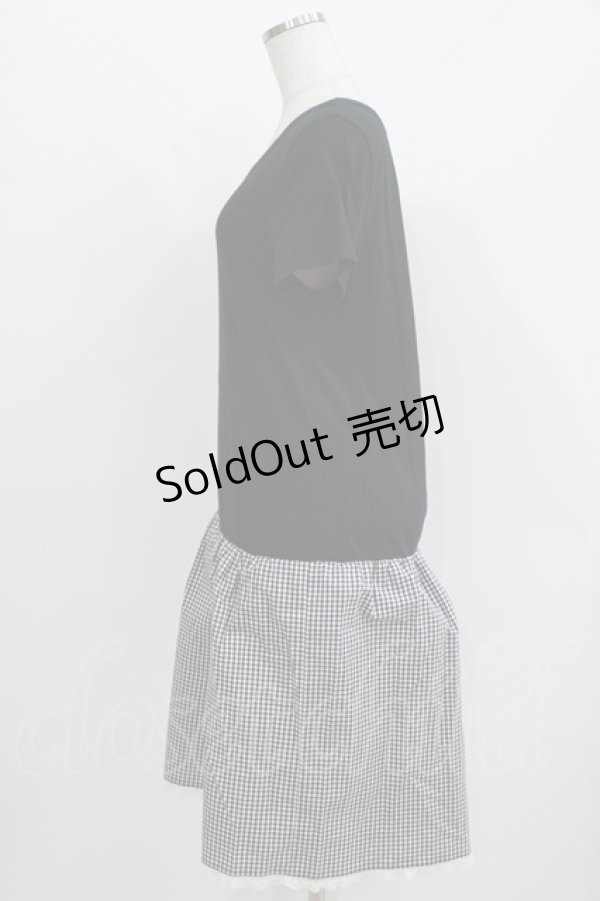 画像2: Franche Lippee / うさぎプリントギンガム切替ワンピース M ブラック H-26-03-29-046-LO-OP-NS-ZH (2)