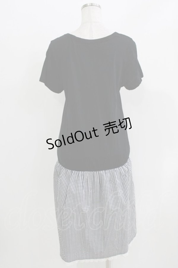 画像3: Franche Lippee / うさぎプリントギンガム切替ワンピース M ブラック H-26-03-29-046-LO-OP-NS-ZH (3)