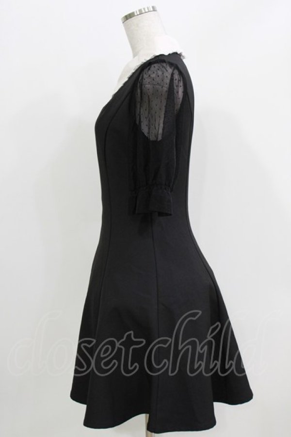 画像2: Rojita / ラウンドカラーシアー5分袖ワンピース Free ブラック H-26-03-29-047-LO-OP-NS-ZH (2)