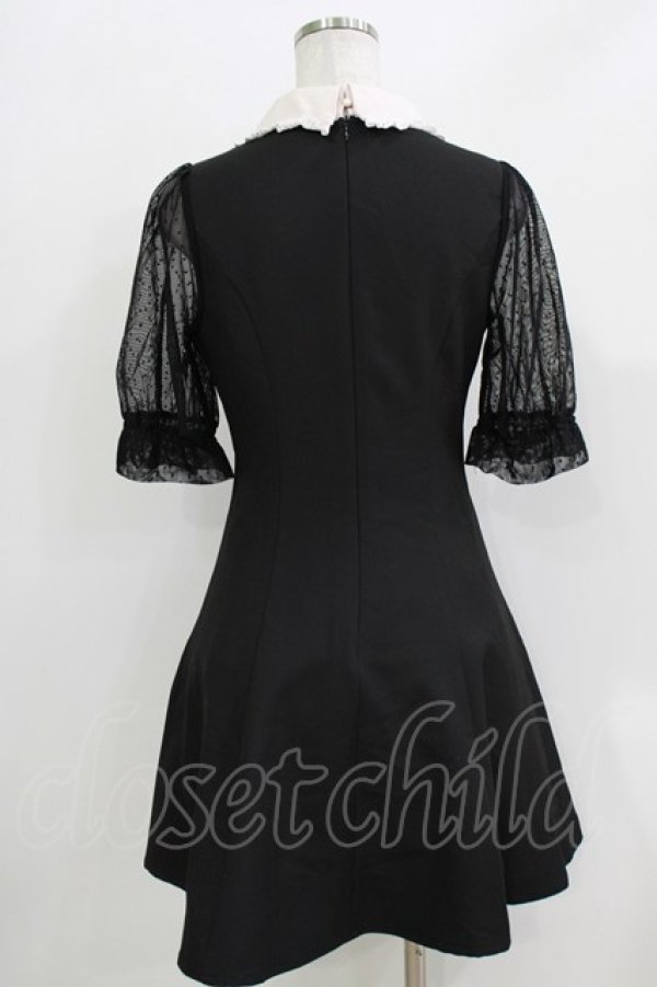 画像3: Rojita / ラウンドカラーシアー5分袖ワンピース Free ブラック H-26-03-29-047-LO-OP-NS-ZH (3)