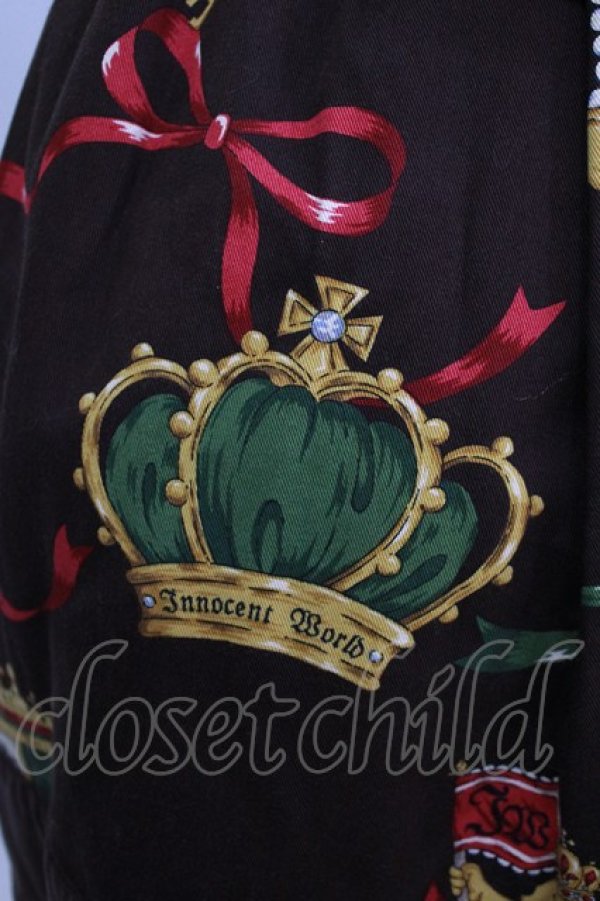 画像4: Innocent World / エンブレムハイウエストジャンパースカート Free ブラウン H-26-03-29-005-IW-OP-NS-ZH (4)