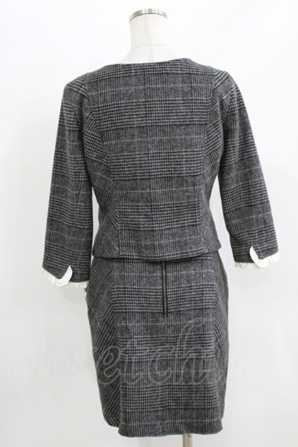 画像3: EATME / SETUPブリティッシュタイトスカート+ブラウス M グレー H-26-03-29-050-LO-OP-NS-ZH (3)