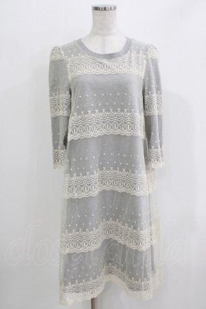 画像: Franche Lippee / うさぎ刺繍ワンピース M グレー H-26-03-29-053-LO-OP-NS-ZH