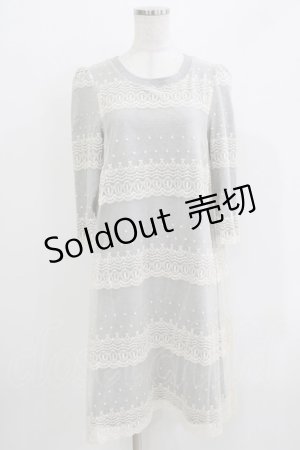 画像: Franche Lippee / うさぎ刺繍ワンピース M グレー H-26-03-29-053-LO-OP-NS-ZH